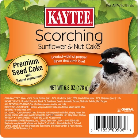 Kaytee Products Kaytee Scorching Wild Bird Roasted Peanuts Seed and Nut Cake 6.3 oz 100214459